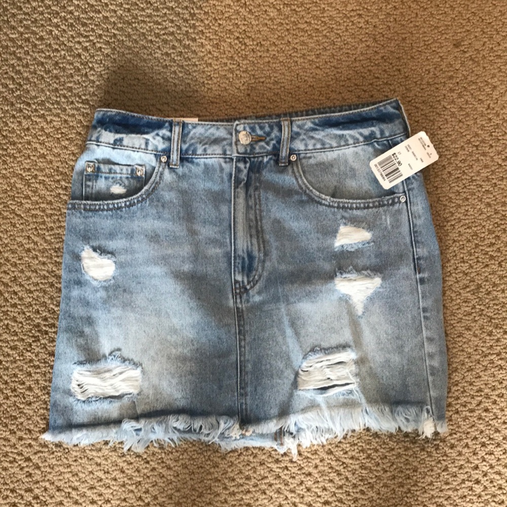 Ripped jean skirt from Forever 21!